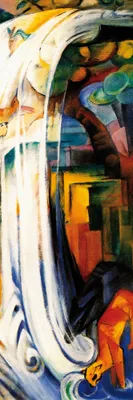 Zdjęcie produktu dla Obraz drukowany Franz Marc - Zaczarowany młyn, 1913 (91 x 30 cm)