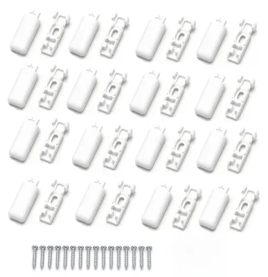Produktbild von Plissee Ersatzteile Set - 16-teilig mit Klemmträgern und Halterungen - für Fensterrollos - Weiß