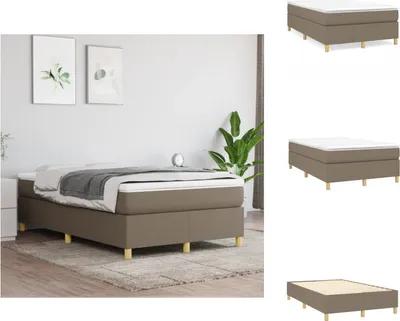 Obrázok produktu pre vidaXL Box spring bed taupe 120x200 cm fabric - Postele a rámy postelí