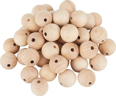 Produktbild von VBS Holzkugeln durchgebohrt "Ø 30 mm" 50 Stück