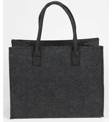 Image de Sac à provisions en feutre Cheminée Bois de chauffage Panier Porter Shopper Rangement Journal