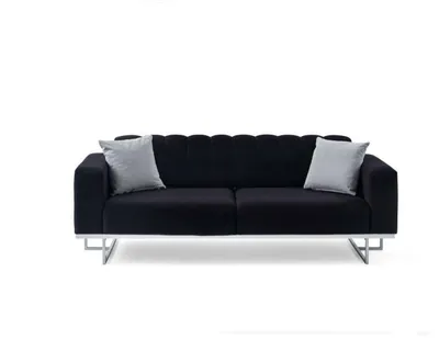 Produktbild von Schwarzer Luxus 3-Sitzer Moderne Wohnzimmer 3-er Polster Couchen Neu