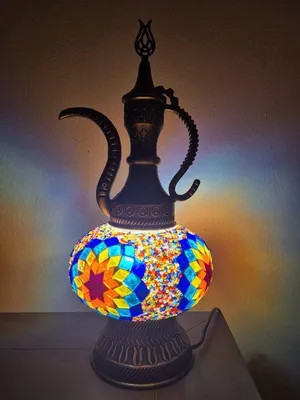 Immagine prodotto di Lampada da tavolo turca - Lampada orientale Ibrik realizzata a mano, disponibile in diversi colori