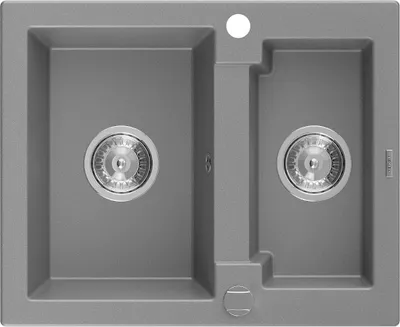 Immagine prodotto di Mexen Carlos lavello in granito da 1,5 vasche, 582 x 475 mm, grigio, sifone cromato - 6518581500-71