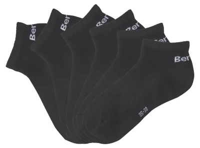 Produktbild von Bench Sneakersocken für Damen und Herren in Baumwollmischung, für Sport und Freizeit 6 -teilig 6x schwarz Größe 43/46