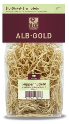 MAKARON (ORKISZOWY JAJECZNY) NITKI BIO 250 g - ALB GOLD
