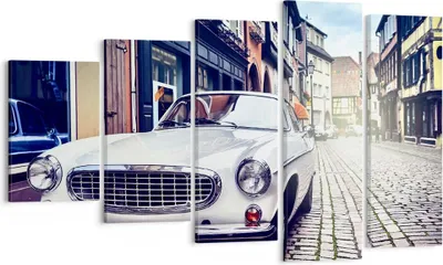 Produktbild von Bild auf Leinwand - Leinwandbild - Auto Straße Haus - 100x60cm - Wand Bild - Wanddeko - Wandbilder - Leinwanddruck - Bilder - Kunstdruck - Wanddekoration - Leinwand bilder - Wandkunst - EG100x60-3677