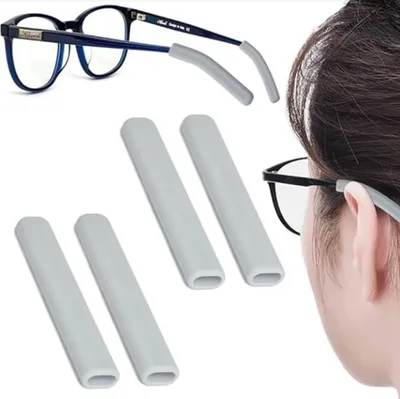 Image de INF Plaquettes antidérapantes en silicone pour lunettes - 2 paires Gris
