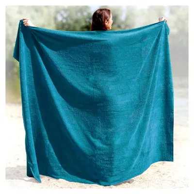 Produktbild von Kapart Strandtuch XXL Petrol, 100% Baumwolle, 100x220cm - XXL Strandhandtuch - Badetuch in Übergröße -Duschhandtuch, Badehandtuch & Saunatuch
