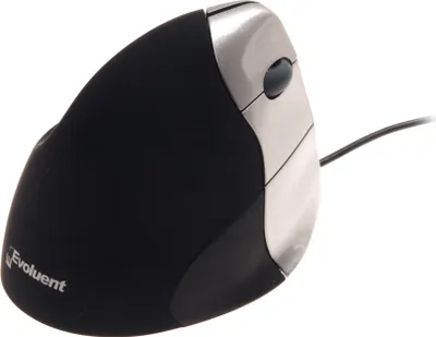 Produktbild von BakkerElkhuizen Evoluent 3, rechts, Vertikale Ausführung, Laser, USB Typ-A, 2600 DPI, Schwarz, Silber