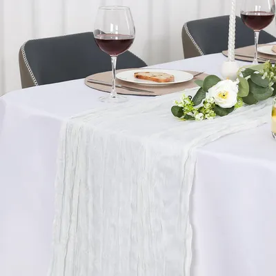 Immagine prodotto di Runner da tavolo bianco, 90 x 400 cm, 100% poliestere