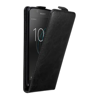 Image de Cadorabo Housse pour Sony Xperia L1 Housse de protection en noir Flip Etui Housse de téléphone portable Case Cover