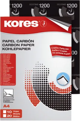 Obrázek produktu pro Kores KD7528966 Uhlíkový papír Carboplan A4 10 listů černý