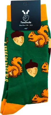 Produktbild von TwoSocks lustige Socken - Eichhörnchen Socken, Motivsocken für Damen & Herren  Baumwolle Einheitsgröße