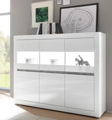 Produktbild von Highboard Carat Sideboard Anrichte in weiß Hochglanz 164 cm