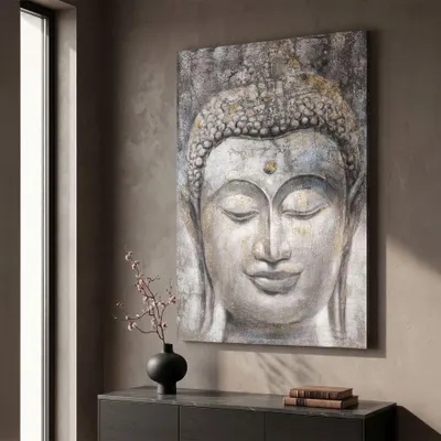 Produktbild von Handgemachte Wandmalerei Gesicht Buddha Licht -A- Cm 80X3X120