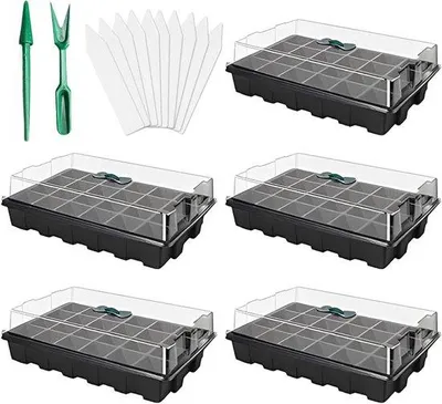 Immagine prodotto di set di propagazione da 5 pezzi - 24 celle - propagatore con coperchio - plastica