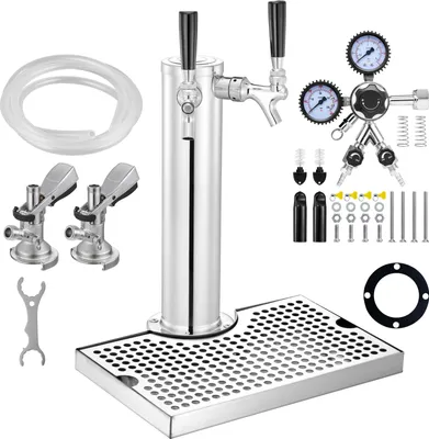 Zdjęcie produktu dla Zestaw SucceBuy Beer Tower Kit z dwoma kranami - Daj upust swoim imprezowym kranom. Zestaw SucceBuy Kegerator Tower Kit zasadniczo zmienia sposób serwowania piwa w domu lub na imprezach.
