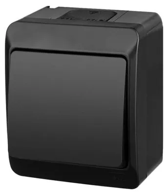 Obrázok produktu pre CB Elektro Vypínač č. 1/6 do vlhka IP44 Čierny HERMES