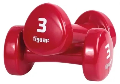 Immagine prodotto di Tiguar - Manubrio, vinile, ergonomico (confezione da 2) PP7852 (3 kg) (rosso)