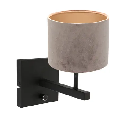Immagine prodotto di Steinhauer - lampada da parete - Stang - nero - metallo velluto - lampada da letto - E27 - 8175ZW