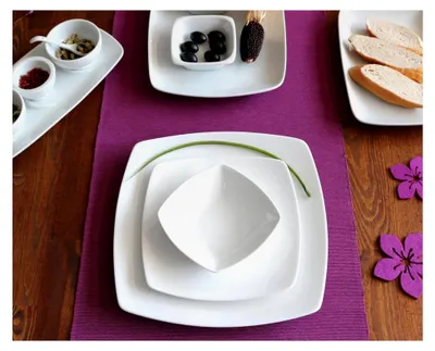 Produktbild von Porzellan Speisenplatte 35 cm rechteckig Weiß 35 x 23 x 3 cm 1 Stück