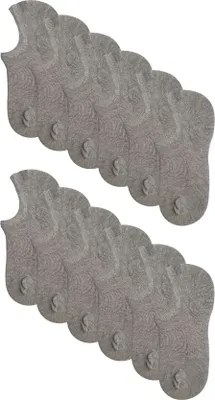 Immagine prodotto di confezione da 12 calzini sneaker da uomo in cotone senza cuciture grigio E-12