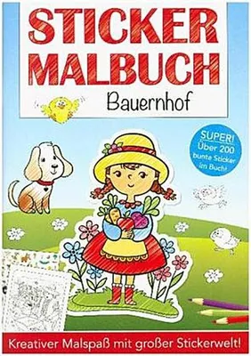 Obrázok produktu pre Stickermalbuch Bauernhof: Sticker und Malvorlagen mit idyllischen Motiven