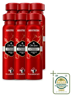 Produktbild von 6 x Old Spice Deospray Astronaut, aluminiumfrei, 150 ml - Vorratspackung - 6 Stücke