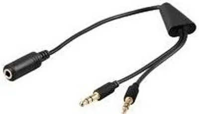 Obrázek produktu pro Microconnect AUDAL, 2 x 3.5mm, Samec, 3.5mm, Samice, 0,4 m, Černá