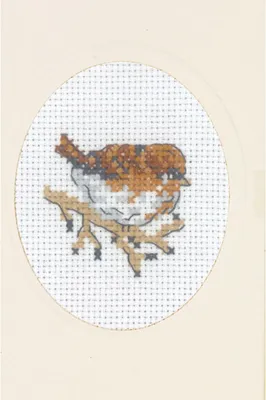 Produktbild von Permin Kreuzstich-Set für Grußkarte „Hausspatz“, 9 x 13 cm
