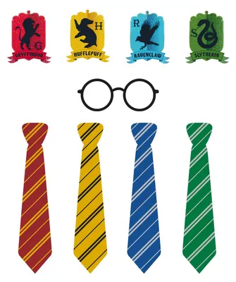 Produktbild von Amscan Foto Set Harry Potter, Wappen, Krawatten, Fotobox für Kindergeburtstag