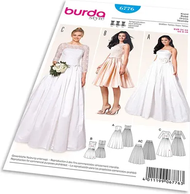 Produktbild von 6776 Korsagenkleid, Brautkleid, Spitzenoberteil, Burda