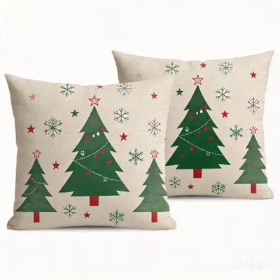 Kissenbezüge Weihnachtsbaum 50x50 cm 2er-Set