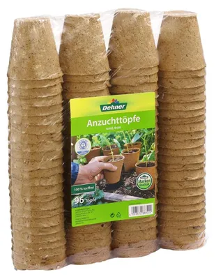 Imagen del producto de Macetas de cultivo biodegradables - Celulosa - 6 cm - 96 unidades - Para semilleros y plántulas