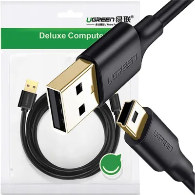 A product package for a Ugreen USB cable, with the cable itself prominently displayed.