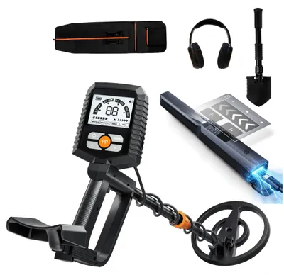 Obrázok produktu pre Detektor kovov - MD13 - Profesionálny - Vodotesný (IP68) - Vysoká citlivosť - 4 režimy vyhľadávania - LCD displej - Červený