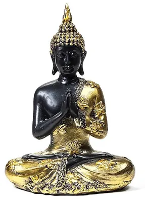 Buddha-Statue im Gebet, Polyresin, 17x10x23 cm, 365 g