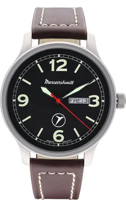 Messerschmitt ME-6332-DD1 Herrenuhr für Flieger DayDate Braun/Schwarz 1