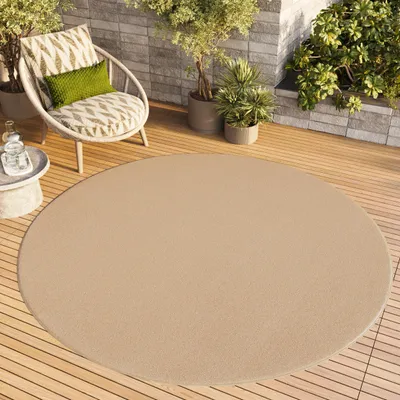 Produktbild von Tapiso Outdoor Teppich MONO Rund Modern Einfarbig Indoor/Outdoor  240 x 240 cm