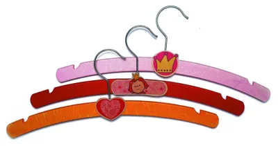 Produktbild von Holzdekoration Kleiderbügel 3er Set Prinzessin  BxHxT 34x5x3cm NEU