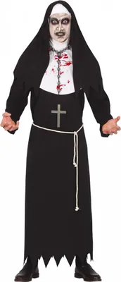 Produktbild von Blutiger Zombie Nonnen Habit Herren Kostüm für Halloween Größe: L