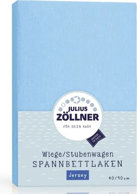 Produktbild von Julius Zöllner 8330013350, Bettlaken vorhanden, Trikot, 40 x 90 cm, Blau, Einfarbig, 100% Baumwolle