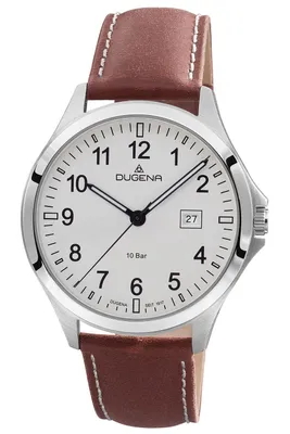 Produktbild von Dugena 4460990 Herren-Armbanduhr, Edelstahl-Gehäuse, Leder-Armband