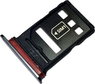 Produktbild von Simkartenhalter und Speicherkarten-Fach für Huawei Mate 30 (TAS-L09, TAS-L29), Original Ersatzteil, Schwarz