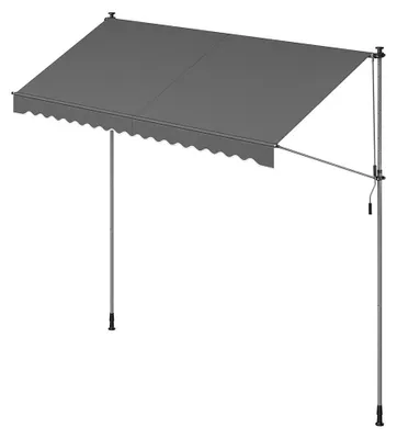 Produktbild von Klemmmarkise Anthrazit - ausziehbare Markise - UV-Schutz - 350x120 cm