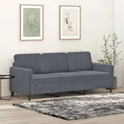 Produktbild von ZMH 3-Sitzer-Sofa Dunkelgrau 180 cm Samt
