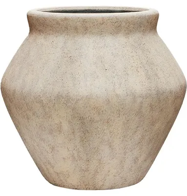 Productafbeelding van Potterij bloempot, Hartith travertin, beige, diameter 46 cm, hoogte 46 cm, opening 27,5 cm