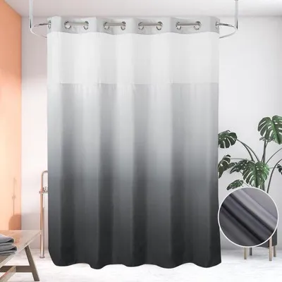 Obrázok produktu pre Sprchová záves – polyester – 180 x 200 cm – sivá-sivá