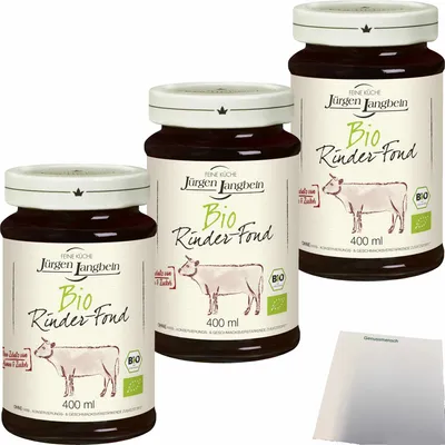 Produktbild von Jürgen Langbein Rinder-Fond 3er Pack (3x400ml Glas) + usy Block